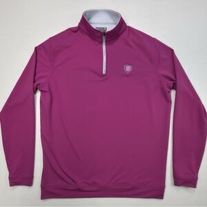 Peter Millar Men's Zip Up Sweater in Purple